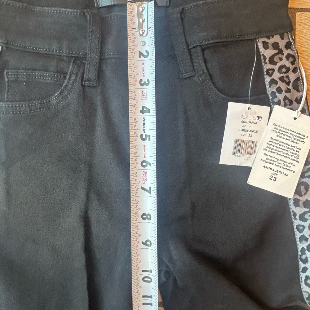 Joe’s Jeans High Rise Skinny Ankle Jeans Leopard Side Stripe Black Size 23 NWT - Picture 8 of 11